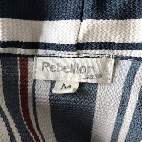 Rebellion Cute Open Front Cardigan Top ~ Sz M ~ Stripes ~ Long Sleeve - Picture 4 of 7